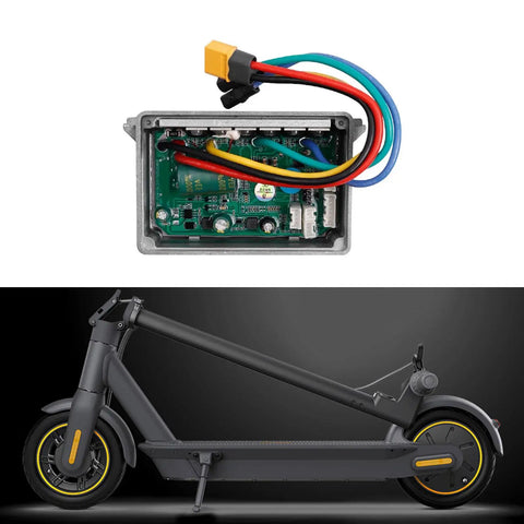 Tool Free Universal Electric Scooter Controller Replacement Part For Electric Skateboards Easy Plug And Play Upgrade No Special Tools Needed For Quick Swap Or Custom Build showing internal wiring and scooter frame.