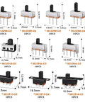 Slide Switch Kit 120 Pieces Micro Mini 3 Pin 2 Position 1P2T SPDT Toggle Switches For On Off DIY Projects including various models