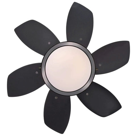 Quince 24 Inch LED Ceiling Fan With Light In Gun Metal Finish, Reversible Black And Graphite Blades, Dimmable 16W Integrated LED