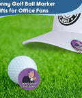 Prison Mike Golf Ball Marker With Magnetic Hat Clip The Office Themed Funny Golf Accessory displayed on cap and ball