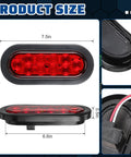 16 Pack 6 Inch Oval LED Trailer Lights Kit With 10 LED Stop Brake Turn Tail Lamps IP67 Waterproof Markers side view
