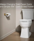 Square Toilet Paper Holder Wall Mount For Modern Bathrooms Durable Chrome Finish next to a white toilet