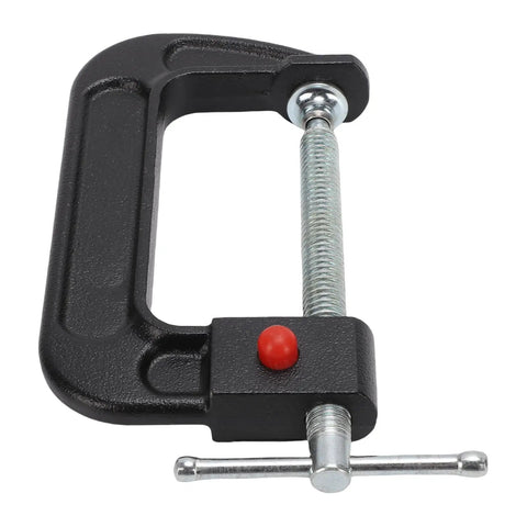 Heavy Duty 4 Inch C Clamp Made From High Carbon Steel With Sliding T Handle For woodworking, welding, and auto repair jobs.