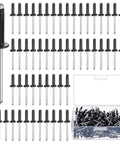 200 Pack 3/16 Inch Head Aluminum Tri Grip Exploding Pop Rivets Bulb Style Trifold Fasteners in black