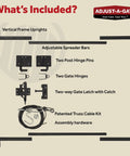Beefed Up Full Frame Gate Fence Kit For 60 To 96 Inch Openings And Up To 5 Feet High, includes frame uprights and hardware