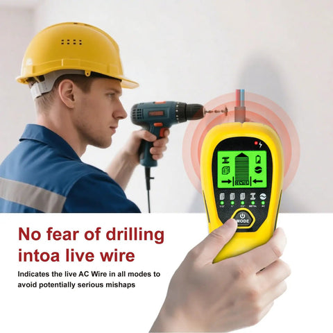 Heavy Duty Multisurface Stud Detector And Five In One Wall Scanner With Crisp Lcd Display, Dead On Precision For Pinpointing Wood Framing, Metal Pipes, Live Ac Wiring, And Steel Rebar Behind Drywall With Zero Sweat Drilling