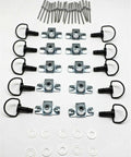 Motorcycle Quick Release D Ring Set One Quarter Turn Race Fairing Fasteners Rivets Ten Sets Universal Fit 17mm
