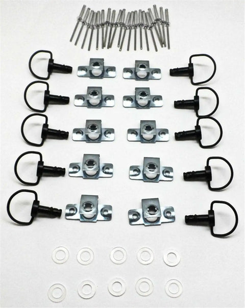 Motorcycle Quick Release D Ring Set One Quarter Turn Race Fairing Fasteners Rivets Ten Sets Universal Fit 17mm