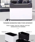Electric Portafilter Cleaner With Zero Headache Grounds Knock Box For Game Changing Espresso Machine Maintenance And Easy Coffee Tamper Handle Scrubbing In Sleek Silver Trim parts including brushes and scrapers.