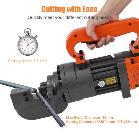 Handheld Electric Cutter For Metal Cutting Tool Portable Cutting Saw Lightweight Multi Material Cutter For Iron, Aluminum, Steel Great For DIY Projects And Job Sites Easy To Use. Cutting rebar up to 22mm with orange handle