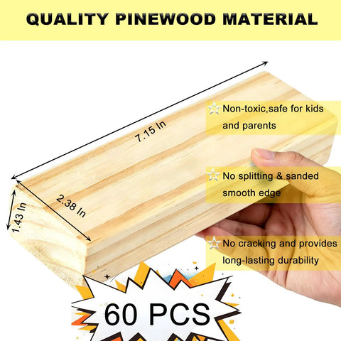 Giant Wooden Tumbling Tower 5.3 Feet Tall With 60 Premium Pieces total blast outdoor stacking game showing a single pinewood piece.
