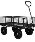 10-Inch No-Flat Tires Heavy Duty Garden Cart With 180 Degree Rotating Handle And Removable Sides 4 Cu Ft 880 Lbs Capacity Utility Steel Wagon For Outdoor Yard Work And A Real Workhorse