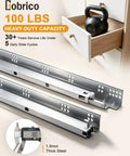 Top Notch Soft Close Undermount Drawer Slides Built Tough As Nails With Whisper Quiet Hydraulic Dampers And Sturdy 100 LB Load Capacity, showcasing 1.8mm thick steel slides.