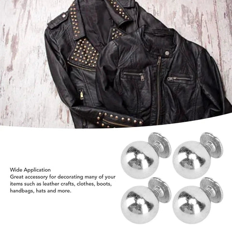 Set Of 50 Round Rivet Kits With Solid Iron 8mm Ball Rivets And 6mm Screws multifunction studs on black leather jackets