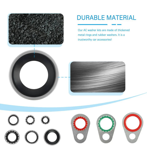60 Piece AC O Ring And Seal Kit For Air Conditioning Compressor Replacement With durable material and assorted sizes shown