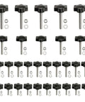 Stainless Steel Hex Shaped Hand Knob Set With Nuts And Flat Washers, M4 M5 M6 M8 Assortment displayed in rows.