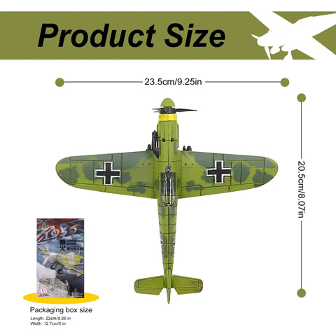 Top view of BF 109 Fighter Model Kit In 1 49 Scale For Grown Up Collectors A WWII German Aircraft Display Model With Snap Fit Assembly