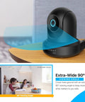 Top Tier 4 Megapixel Indoor Wireless Security Camera With Slick Pan And Tilt Delivers Quick Two Way Audio And Relentless Night Vision For Zero Stress Remote Home Surveillance Wide 90 Degree Angle, showing angle view.