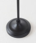 Base of Tall Industrial LED Floor Lamp With Adjustable Head And Rustic Glass Teardrop Shade, Black Finish, Mid Century Modern Style