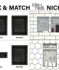 Recessed Shower Niche With Built In Shelf Tile Ready Black Finish 20 Inches High By 16 Inches Wide One Inner Shelf All In One Shower Storage