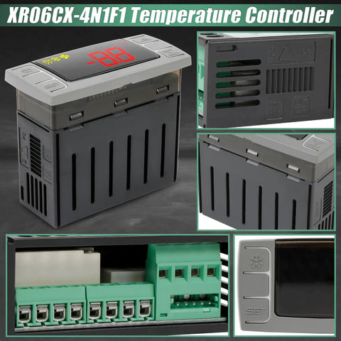 Digital Temperature Controller Replaces Dixell Xr06Cx For Commercial Freezers And Walk In Coolers 120 Volt AC Thermostat view from multiple angles