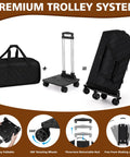 Four In One Rolling Garment Bag For Travel With Wheels Carry On Size Duffle Convertible Suit Carrier premium trolley system
