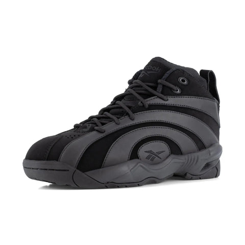 Shaqnosis Work Composite Toe Safety Shoes For Men Black And Gray Built Tough With Slip Resistant Outsole And XTR Composite Toe Meets ASTM F2413