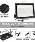 400W LED Stadium Flood Light Outdoor 5000K Daylight White Beast Bright With 50,500 LM dimensions and mounting options
