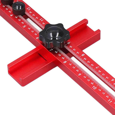4 In 1 Router Jig With Adjustable Milling Groove Bracket For Woodworking, pro grade tool with red modular aluminum base