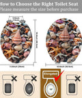 Elongated Quiet Close Toilet Seat for Home Bathroom with shell design dimensions for accurate sizing before purchase.
