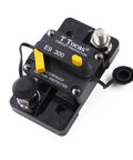 Three Eighths Inch 300 Amp Auto Circuit Breaker With Manual Reset, black with yellow accents, IP67 waterproof, 12V 48V DC.