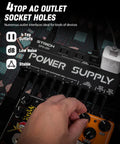 Hand adjusting Ten Independent DC Outputs Guitar Pedal Power Supply For Effects with four top socket holes, black casing