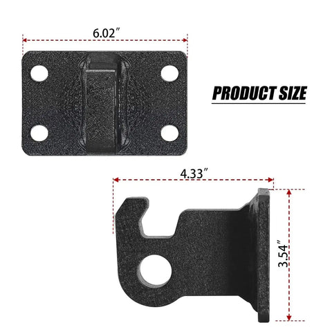 Two Pack Front Tow Hook Mounting Brackets With Three Quarter Inch D Ring For Ram 2500 3500 4500 Trucks 2010 To 2020 beefy steel