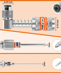 4 Piece Quick Connect Greasing Accessory Kit With 90 Degree Coupler, Grease Needle Dispenser And Nozzles, Cleaning Tool.