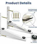 Heavy Duty Mini Split Wall Mount Bracket Built Tough For 9000-18000 BTU Ductless ACs And Heat Pumps, hardware details