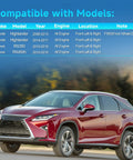 Compatibility chart for Beefed-Up Front Right Steering Knuckle And Wheel Bearing Hub Assembly For Toyota Highlander 2008-2017 And Lexus RX350 RX450h 2010-2015 Passenger Side Fits Front Wheel Drive Models Durable OEM Grade Replacement with image of Lexus vehicle