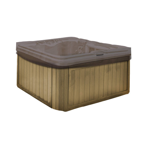 Customizable 18 Oz Waterproof Hot Tub Cover With Elastic Hem For Snug Fit, Weather Resistant Outdoor Square Spa Cover In Coffee