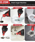 Workhorse Manual Or Drill Powered Drain Snake With Sixteen Point Four Foot Manganese Steel Cable used on sinks, toilets, and bathtubs.