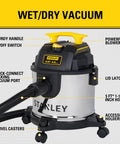 4 Gallon Wet And Dry Shop Vac With 4 Peak HP Stainless Steel Tank 3 In 1 Blower Heavy Suction Portable Top Handle Vacuum