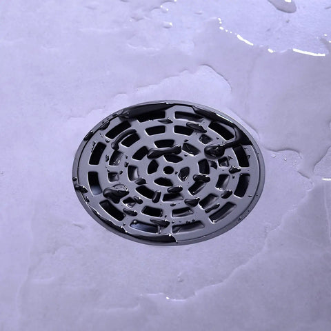Four And A Quarter Inch Round Shower Drain In Matte Black Stainless Steel With Included Drain Flange Kit For High Flow Bathroom Drain