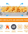 Stainless Steel Air Fryer Basket and Crisper Tray 13x9.6 Inch 2-Piece Set for Oven Toaster Oven Convection Cooking Fries