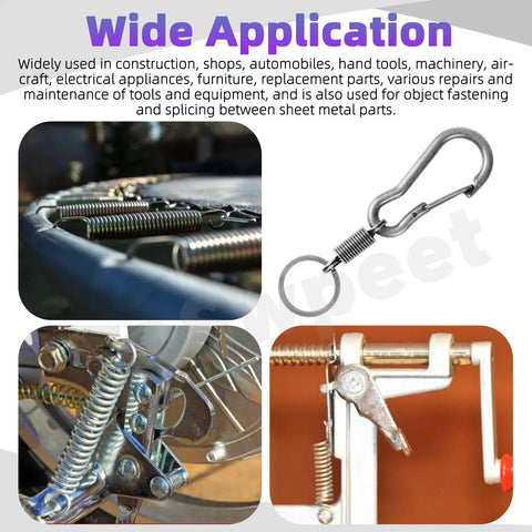 Stainless Steel Extension Spring Set With Dual Hook 100 Pieces In 25 Sizes For Home Repairs Assortment Kit applications