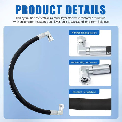Heavy Duty Hydraulic Hose 5800 PSI For John Deere Loaders And Tractors 210 410 419 420 430 460 500E 510 512 details