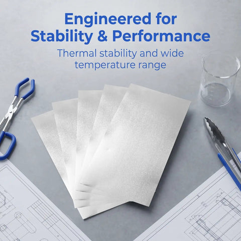 Six-Piece Bendable Aluminum Sheets For Crafting And DIY Projects, Maker-Friendly Thin Metal Blanks, 7.87 x 3.94 Inches on table
