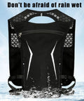Breathable Hydration Vest Pack For Runners With Built In Water Reservoir, shown in black with waterproof design