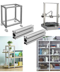 2 Pack 4080 T Slot Aluminum Extrusion 350mm Silver Profile 40x80 T Slotted Framing European Standard Anodized Linear Rail For 3D Printer Accessories And DIY Builds Heavy Duty Pro Grade with examples of use in shelving and 3D printer frame.