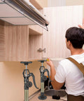 MANQO cabinet jacks for installing cabinets; pair, adjustable 12.60–23.62 in, 156 lb capacity, under-cabinet setup