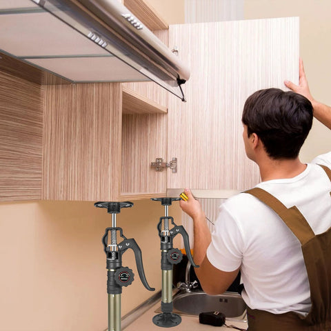 MANQO cabinet jacks for installing cabinets; pair, adjustable 12.60–23.62 in, 156 lb capacity, under-cabinet setup