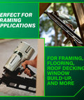 Beast Pro Grade Framing Nailer For Flooring And Roof Decking, Pneumatic Power Tool with User Holding NR83A5 in Action