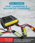Dual Channel RC Lipo Battery Charger With Touchscreen LCD Display For RC Hobbyists 200W AC 400W DC Output 12A Per Channel